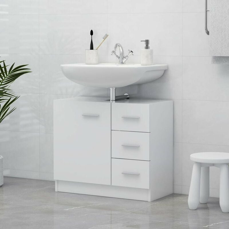 

Armario para lavabo aglomerado blanco 63x30x54 cm