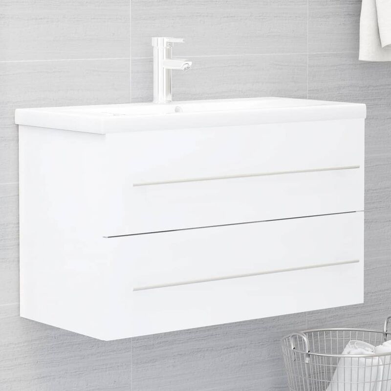 

Armario para lavabo aglomerado blanco 80x38,5x48 cm - Blanco