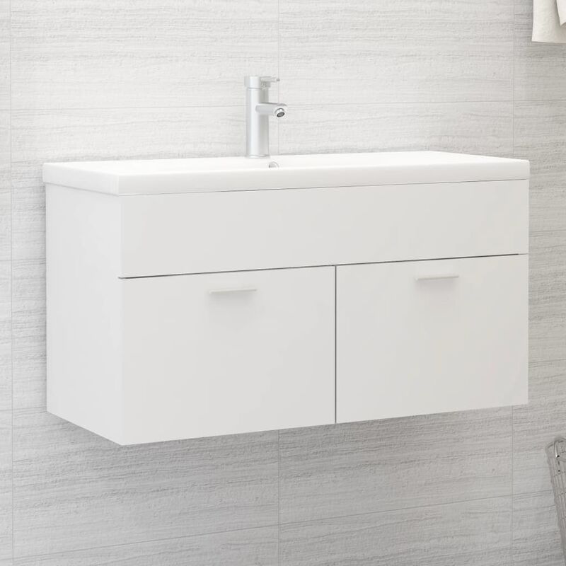 

Youthup - Armario para lavabo aglomerado blanco 90x38,5x46 cm - Blanco