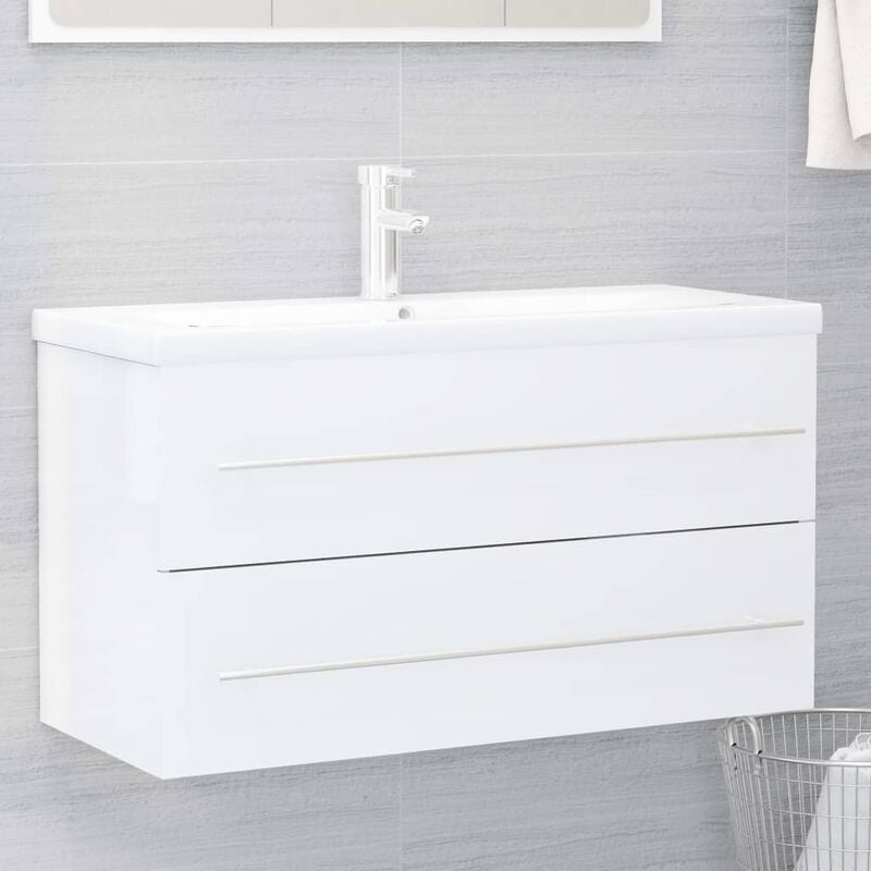 

Armario para lavabo aglomerado blanco 90x38,5x48 cm