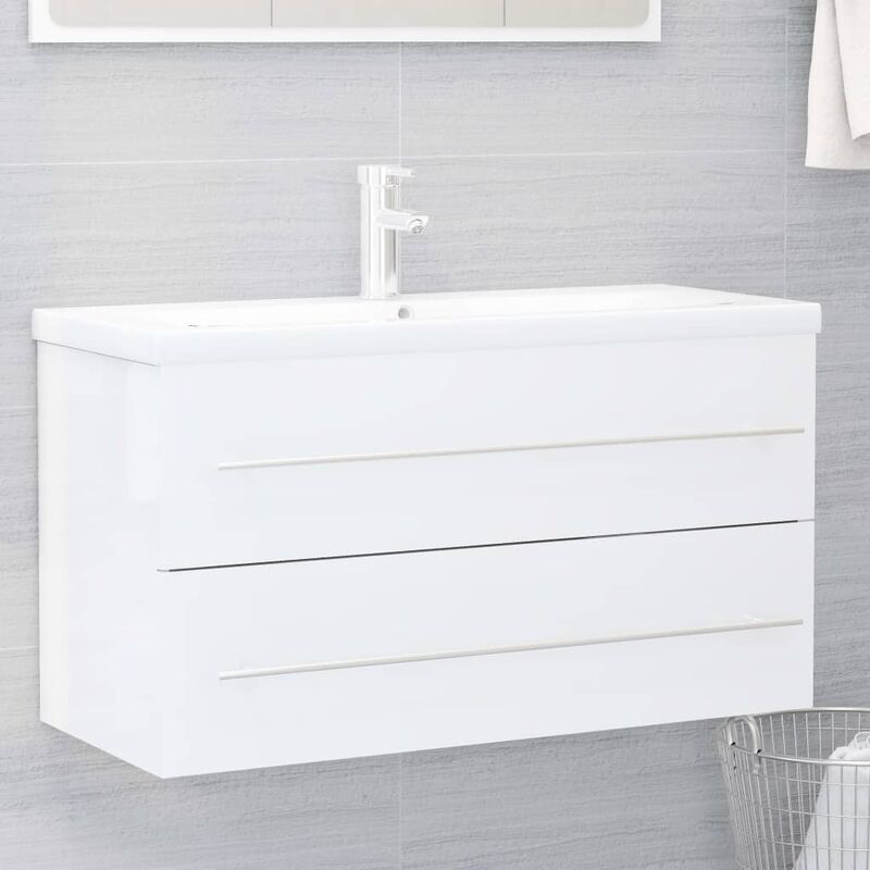 

Armario para lavabo aglomerado blanco 90x38,5x48 cm - Blanco