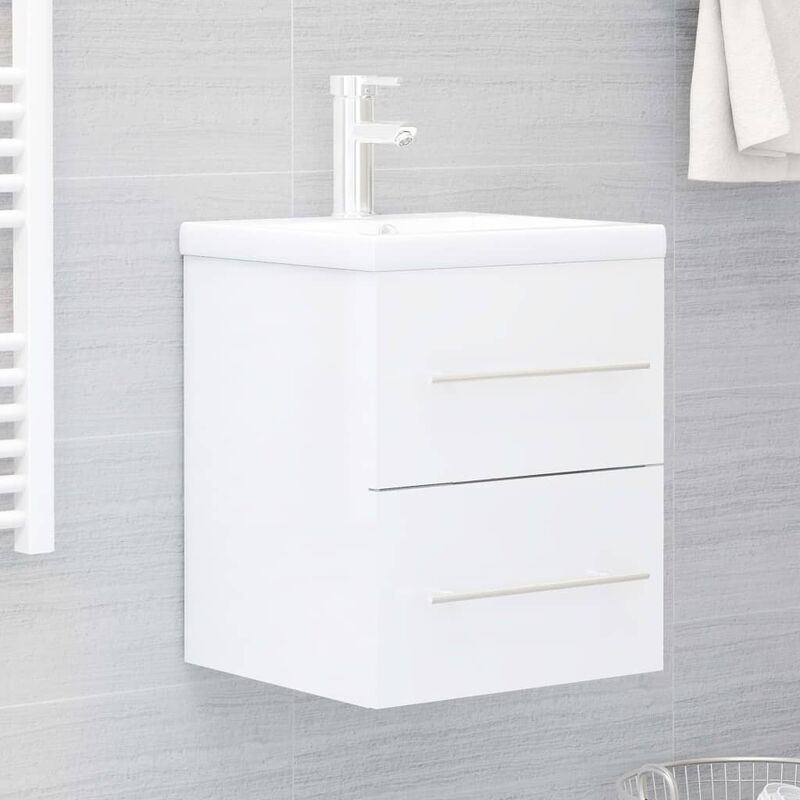 

Armario para lavabo aglomerado blanco brillante 41x38,5x48 cm