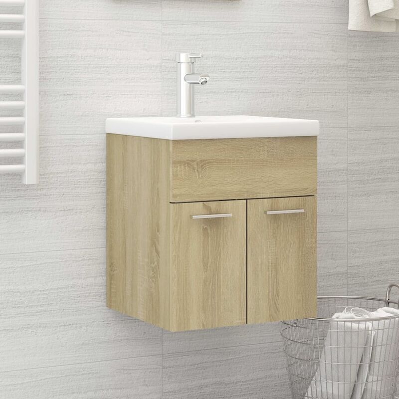 

Armario para lavabo aglomerado color roble Sonoma 41x38,5x46 cm