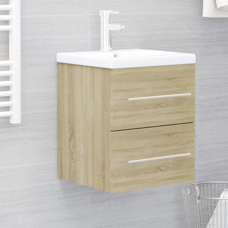 

Youthup - Armario para lavabo aglomerado color roble Sonoma 41x38,5x48 cm - Marrón