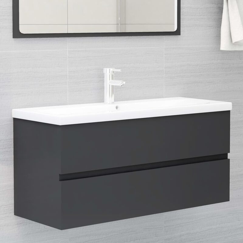 

Youthup - Armario para lavabo aglomerado gris 100x38,5x45 cm - Gris