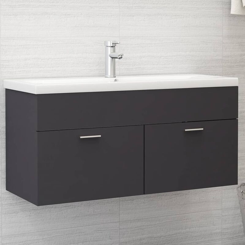 

Armario para lavabo aglomerado gris 100x38,5x46 cm - Gris