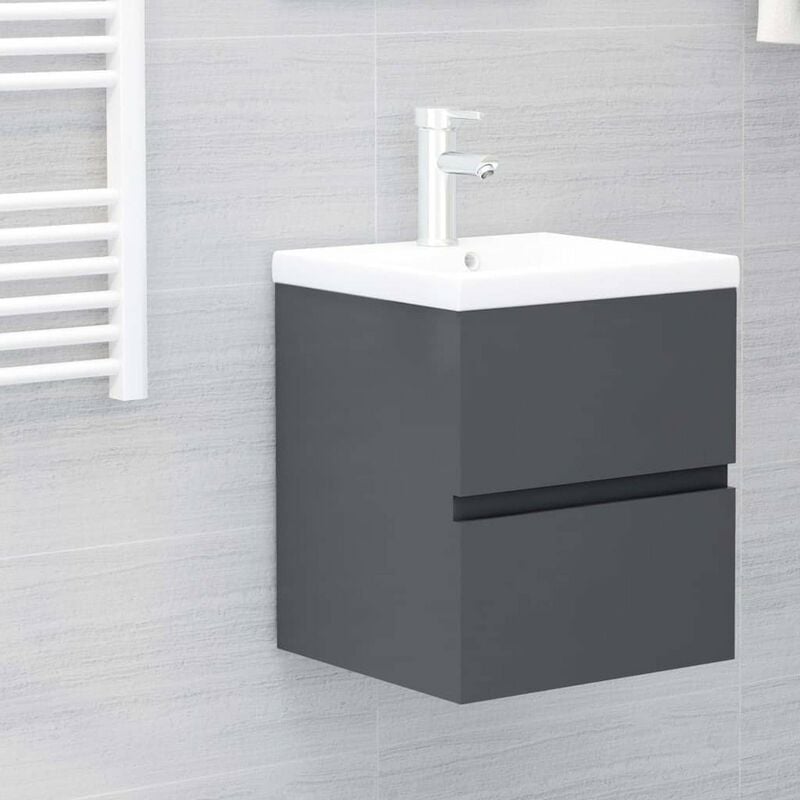 

Armario para lavabo aglomerado gris 41x38,5x45 cm