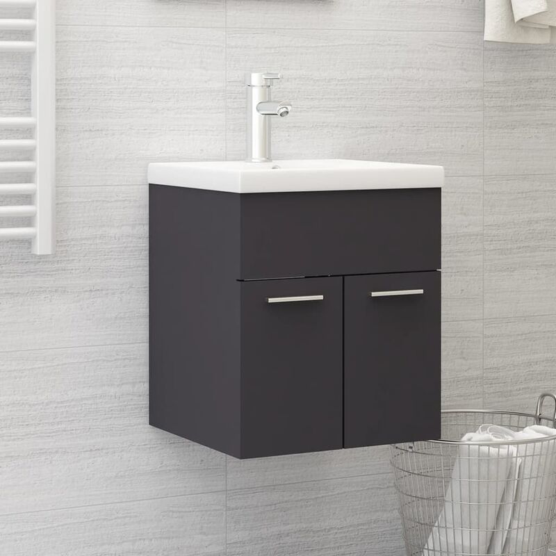 

Youthup - Armario para lavabo aglomerado gris 41x38,5x46 cm - Gris