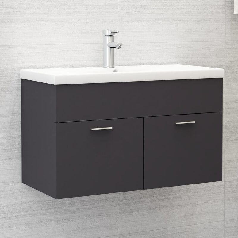 

Armario para lavabo aglomerado gris 80x38,5x46 cm - Gris