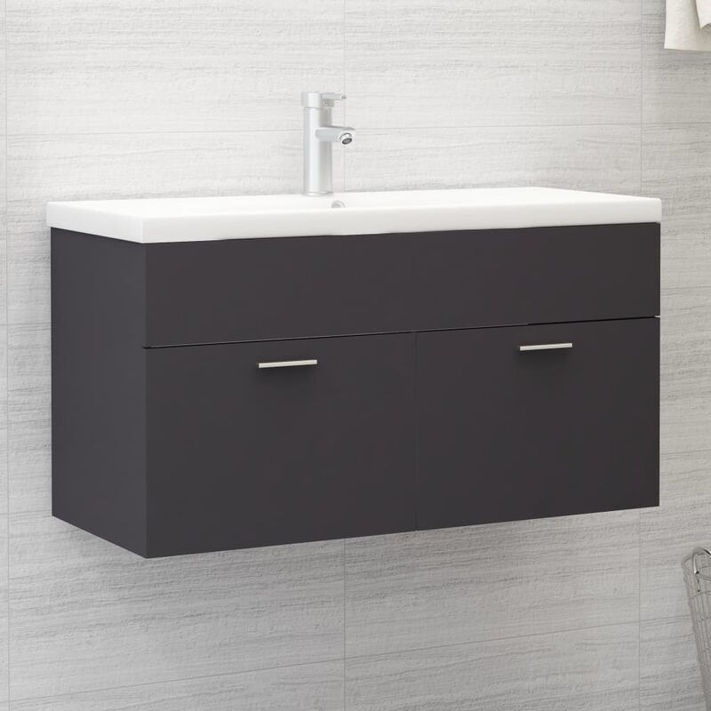 

Youthup - Armario para lavabo aglomerado gris 90x38,5x46 cm - Gris