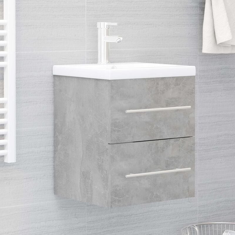 

Armario para lavabo aglomerado gris hormigón 41x38,5x48 cm - Gris