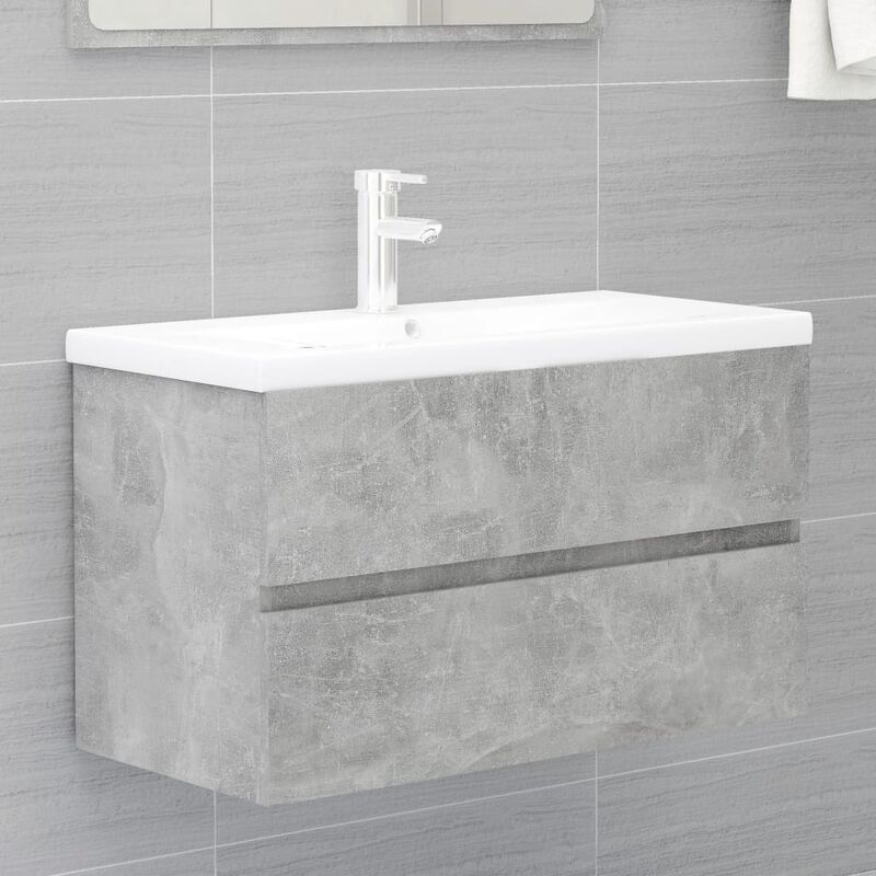 

Youthup - Armario para lavabo aglomerado gris hormigón 80x38,5x45 cm - Gris