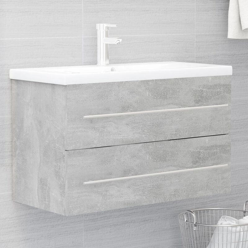 

Armario para lavabo aglomerado gris hormigón 80x38,5x48 cm - Gris