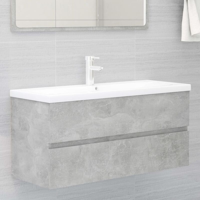 

Armario para lavabo aglomerado gris hormigón 100x38,5x45 cm