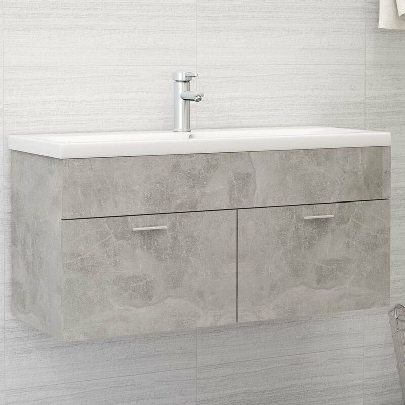 

Armario para lavabo aglomerado gris hormigon 100x38,5x46 cm