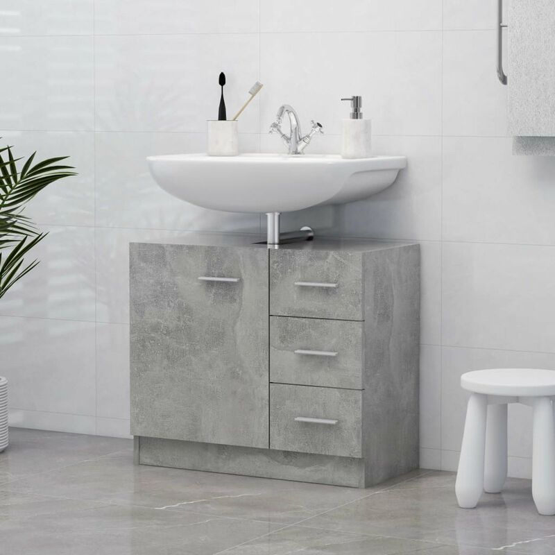 

Armario para lavabo aglomerado gris hormigon 63x30x54 cm