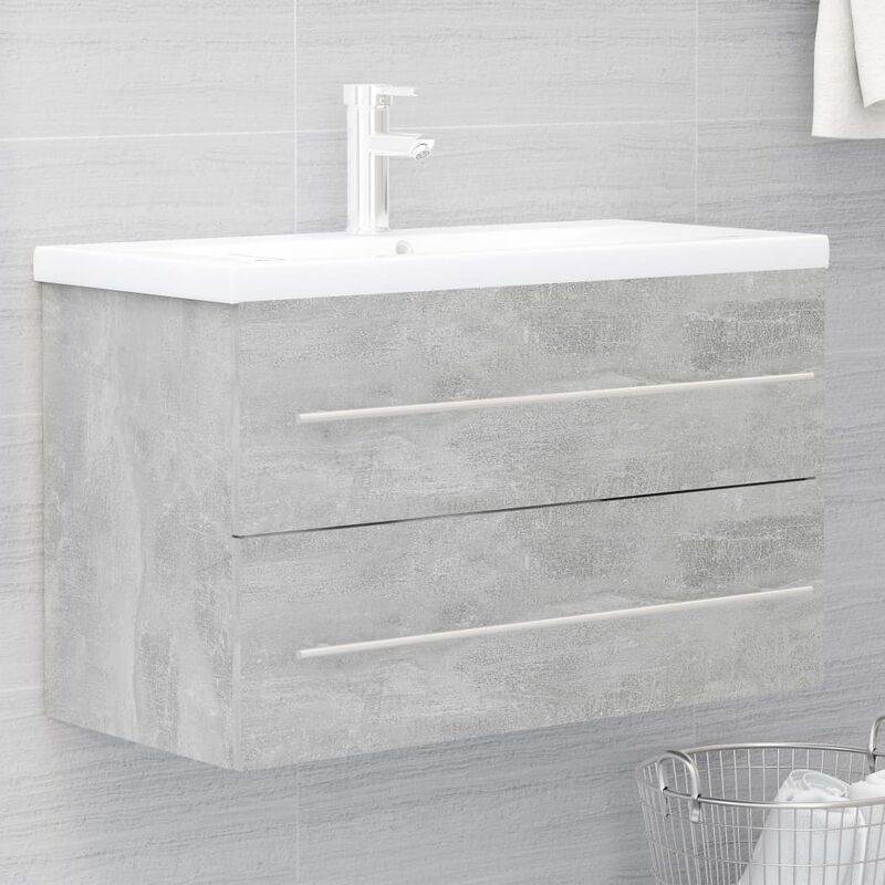 

Armario para lavabo aglomerado gris hormigón 80x38,5x48 cm