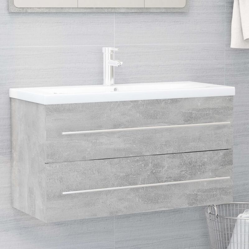 

Armario para lavabo aglomerado gris hormigón 90x38,5x48 cm