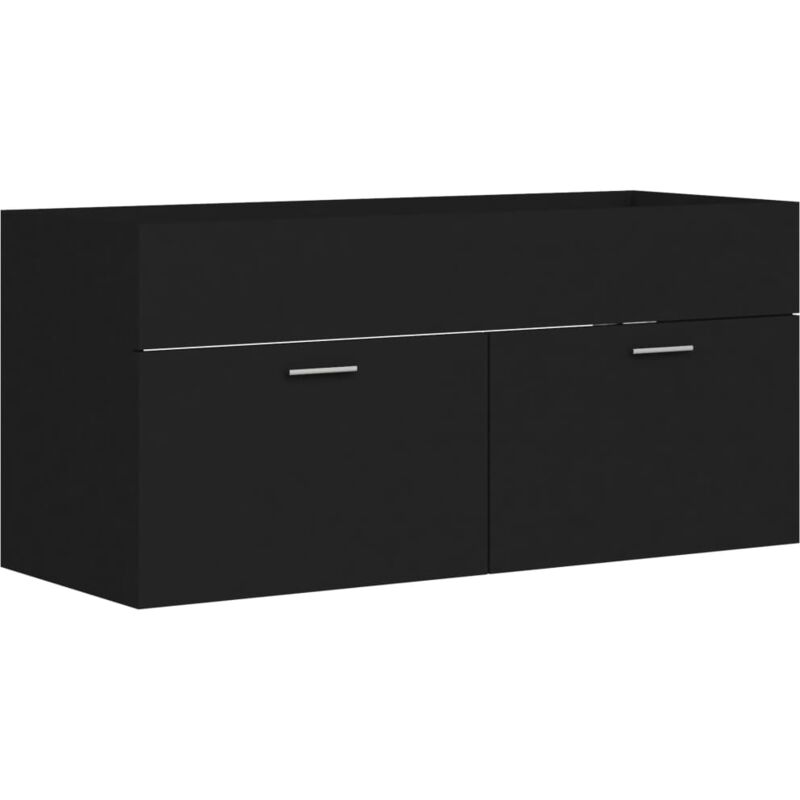 

vidaXL Armario para lavabo aglomerado negro 100x38,5x46 cm - Negro