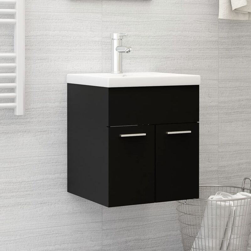

Armario para lavabo aglomerado negro 41x38,5x46 cm - Negro