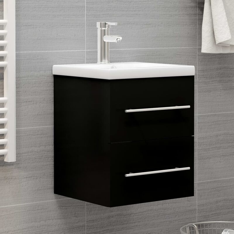 

Armario para lavabo aglomerado negro 41x38,5x48 cm