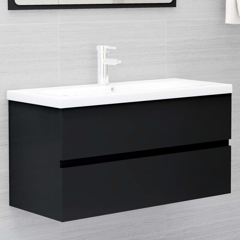 

Youthup - Armario para lavabo aglomerado negro 90x38,5x45 cm - Negro