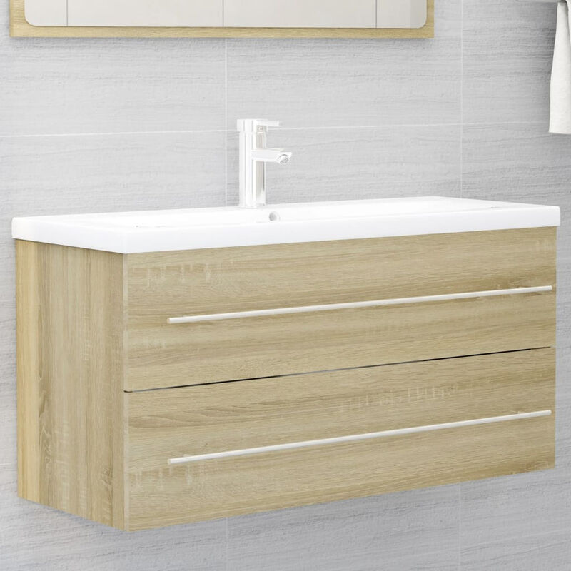 

Armario para lavabo aglomerado roble Sonoma 100x38,5x48 cm