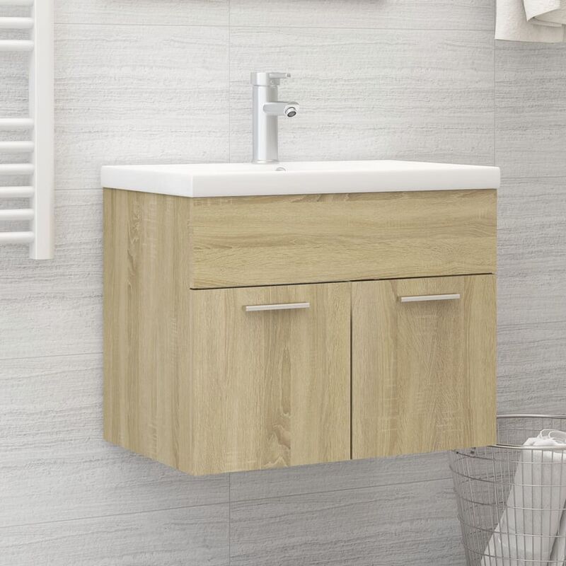 

Armario para lavabo aglomerado roble Sonoma 60x38,5x46 cm
