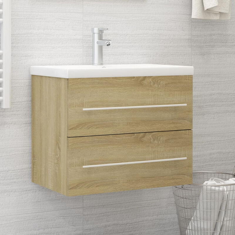 

Armario para lavabo aglomerado roble Sonoma 60x38,5x48 cm