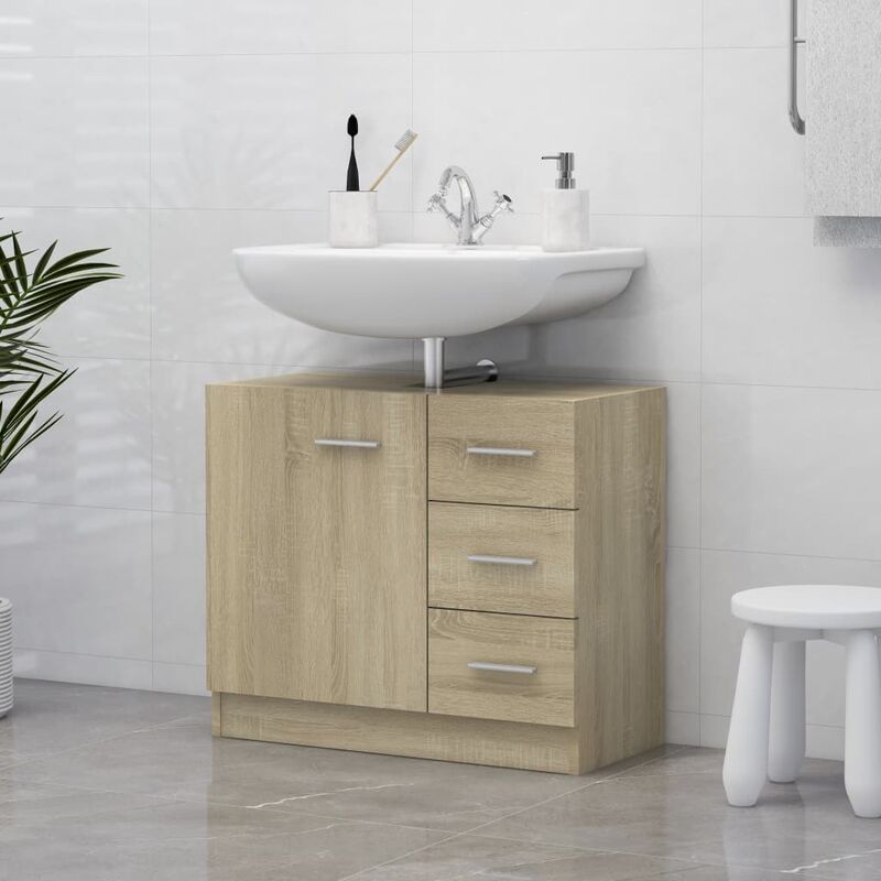 

Armario para lavabo aglomerado roble Sonoma 63x30x54 cm