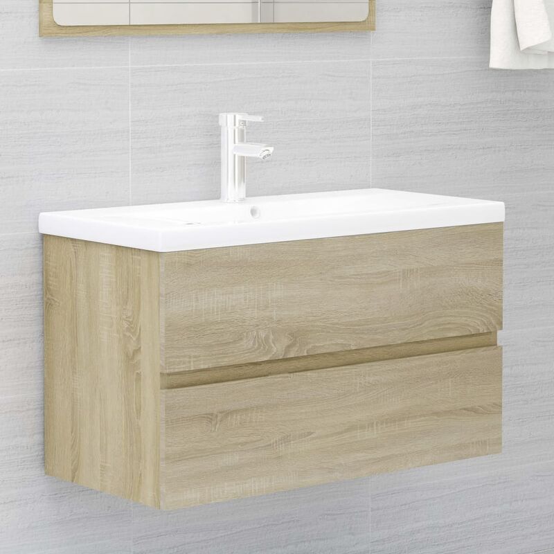 

Armario para lavabo aglomerado roble Sonoma 80x38,5x45 cm