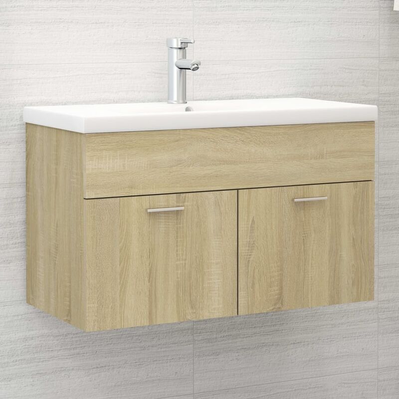 

Armario para lavabo aglomerado roble Sonoma 80x38,5x46 cm