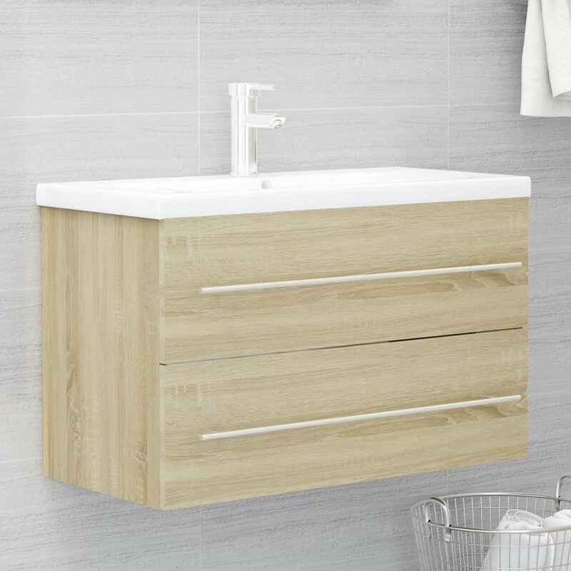 

Armario para lavabo aglomerado roble Sonoma 80x38,5x48 cm