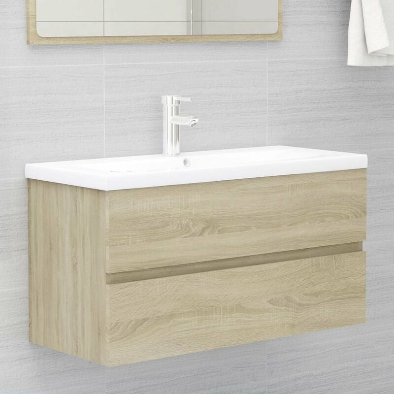 

Armario para lavabo aglomerado roble Sonoma 90x38,5x45 cm
