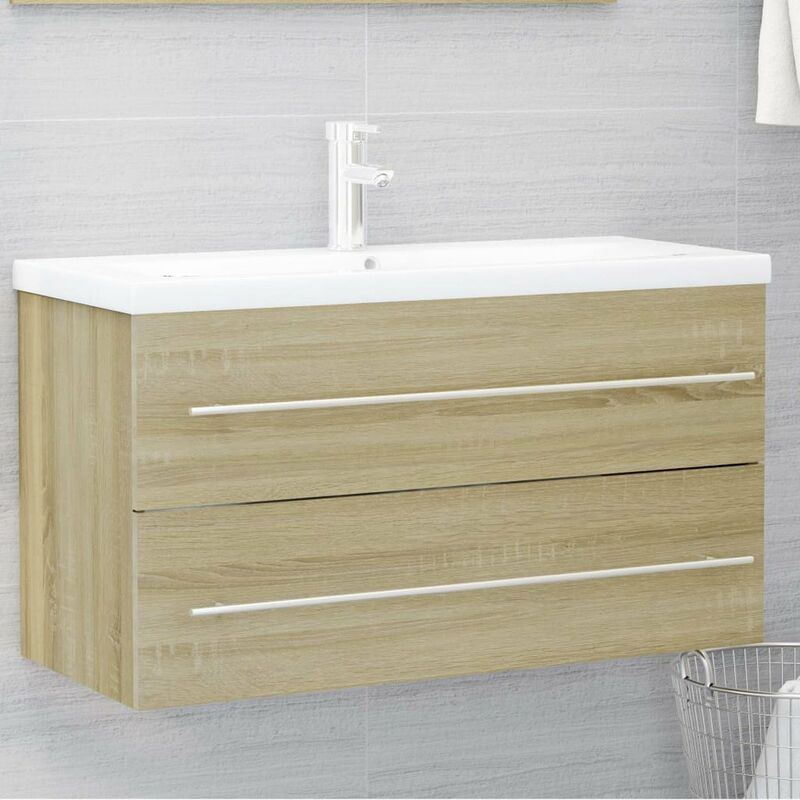 

Armario para lavabo aglomerado roble Sonoma 90x38,5x48 cm