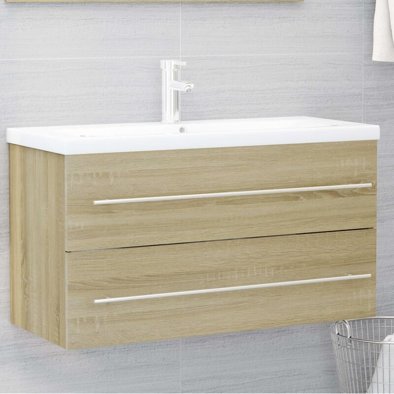 

Armario para lavabo aglomerado roble Sonoma 90x38,5x48 cm