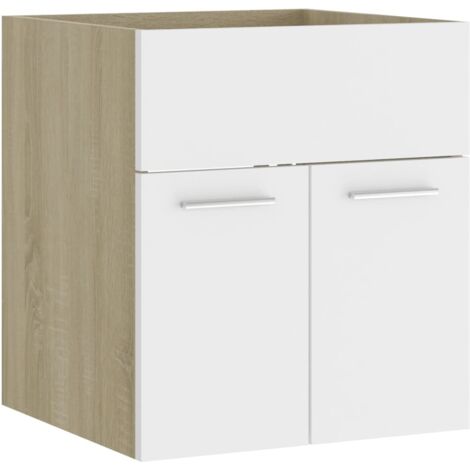 Armario para lavabo contrachapada blanco roble 41x38,5x46 cm vidaXL
