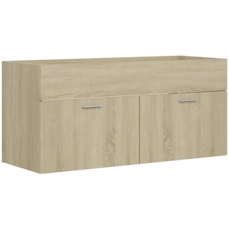 Armario para lavabo contrachapada color roble 100x38,5x46 cm vidaXL