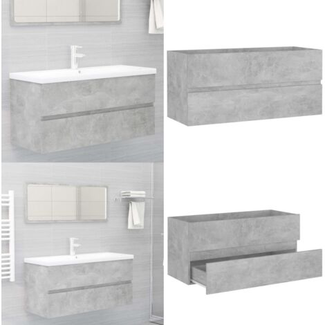 Armario para lavabo contrachapada gris hormigón 100x38,5x45 cm - Armario de almacenamiento - Armario de baño