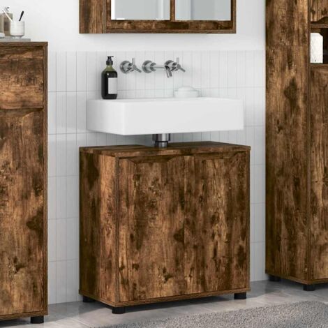Armario para lavabo de baño Roble ahumado 60 x 30 x 60 cm
