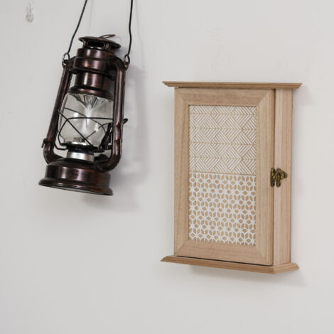 Armario para Llaves con 6 ganchos Estilo vintage Mueble de pared de madera para Llaves 20x6,5x26,5cm Madera