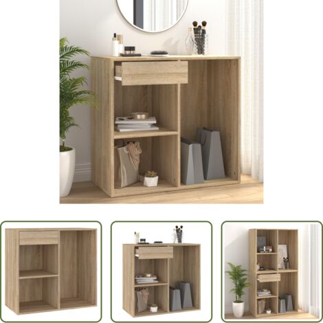 Armario para maquillaje -  Armario maquillaje madera contrachapada roble Sonoma 80x40x75cm