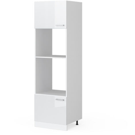Armario para microondas R-Line, Blanco alto brillo, 60 cm, Vicco