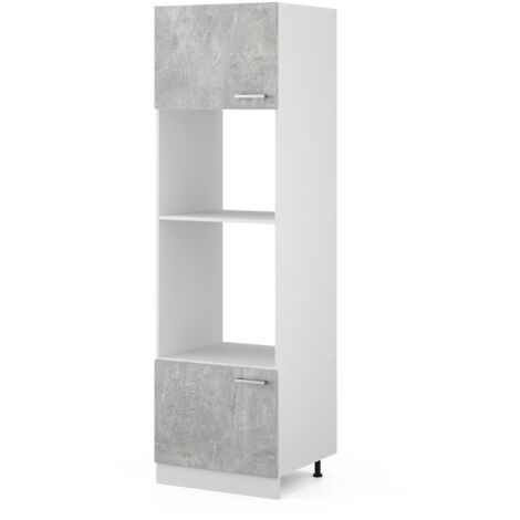 Armario para microondas R-Line, Hormigón, 60 cm, Vicco