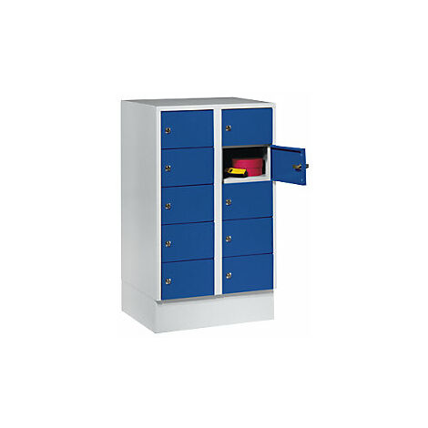 Armario para objetos de valor  2 secciones  gris luminoso/azul