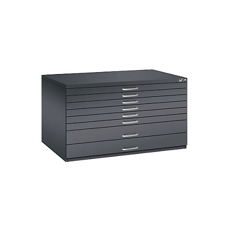 Armario para planos  DIN A0  8 cajones  altura 760 mm  gris