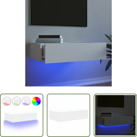 Armario para TV -  Mueble para TV con luces LED blanco 60x35x15,5 cm