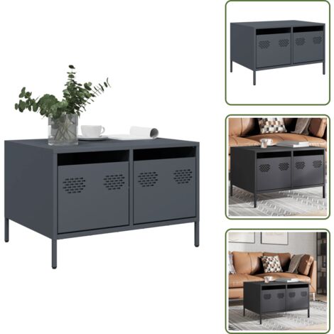 Armario para TV - vidaXL Mueble para TV acero laminado en frío antracita 68x50x43,5 cm - Mueble de TV