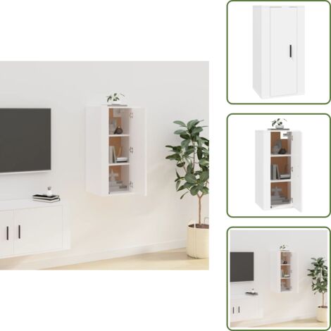 Armario para TV - vidaXL Mueble para TV de pared blanco 40x34,5x80 cm - Mueble decorativo