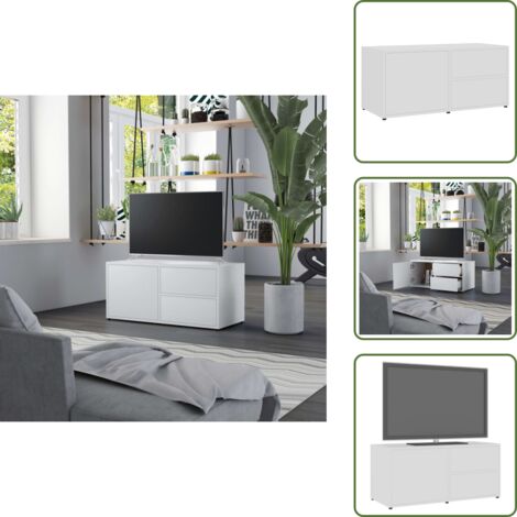 Armario para TV - vidaXL Mueble para TV madera contrachapada blanco 80x34x36 cm - Mueble moderno